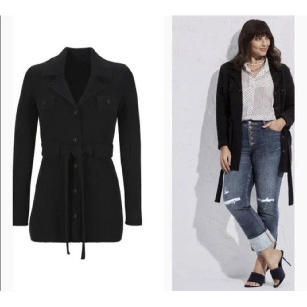 Cabi Jackie Thick Knit Belted Button Up Cardigan w/ Pockets Women's Size XS